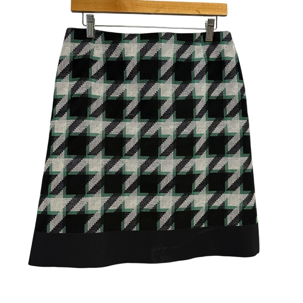 Hugo Boss Houndstooth Suit Mini Pencil Skirt Green Black White Coordinating Set
